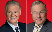 Die Bezirksbürgermeister Dieter Janßen, Sterkrade, und Karl-Heinz Pflugbeil, Osterfeld.