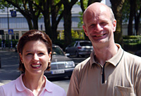 Stadtelternbeiratsvorsitzende Gloria Kaminski und MdL Stefan Zimkeit