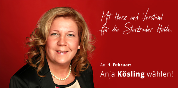 Mit Herz und Verstand für die Sterkrader Heide. Am 1. Februar Anja Kösling wählen!