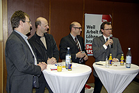 Von links: Dieter Hillebrand, Stefan Zimkeit, Apostolos Tsalastras und Dr. Michael Heidinger