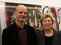 Stefan Zimkeit und Christa Schanz bei der Ausstellungseröffnung im Landtag